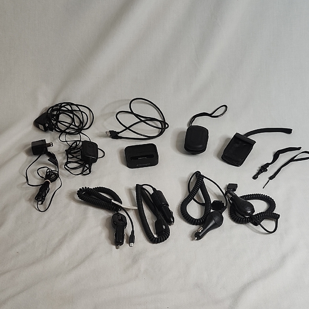 Assorted  Vintage Electronic  Charging Cables and Cases
